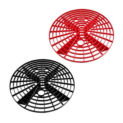 Gasedin 2 PCS Car Wash Bucket Insert, Car Wash Grit Filter Trap Dirt Fits 12 Inches Diameter Bucket, Insert for Automotive Detailing and Cleaning, Car Accessories (Black+Red)