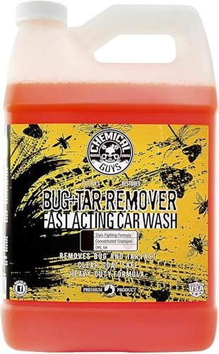 Chemical Guys Bug & Tar Wash Heavy Duty Bug, Tar, Grime, Tree Sap & Bird Dropping Remover - Safe for Paint, Glass, Chrome, Plastic & All Exterior Surfaces (128 oz/1 Gal) CWS_104