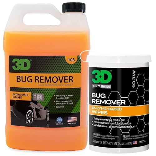 3D Bug Remover Gallon & 150 Wipes Bundle – Powerful Bug & Tar Removal for Large-Scale Cleaning & On-the-Go