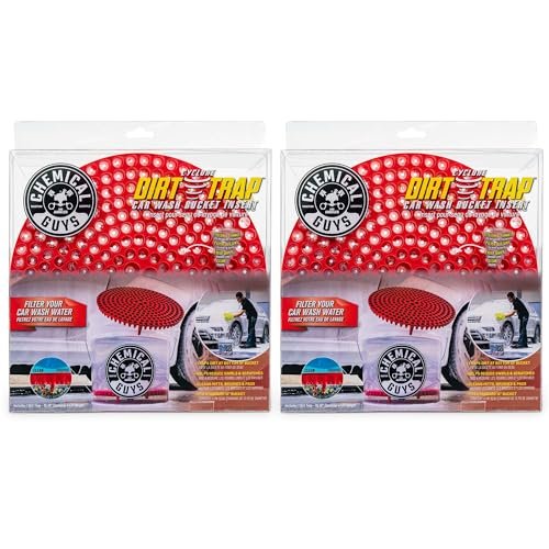 Chemical Guys Cyclone Dirt Trap Car Wash Bucket Insert Red Color (2 Pack)