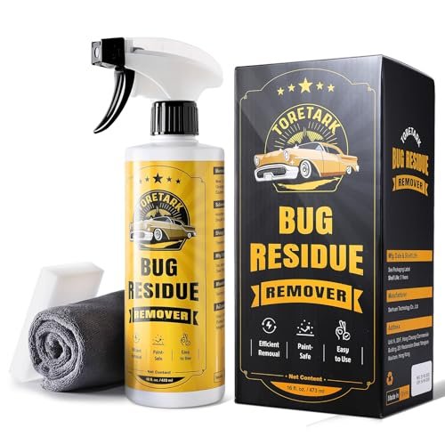 toretark Tree Sap Remover for Cars Exterior, Quickly Dissolves for Water Spot, Bird Poop, Resin, Grease, Tar - PH Neutral, Safe on Paint, Rubber, Chrome, Glass - Water Spot Remover for Cars