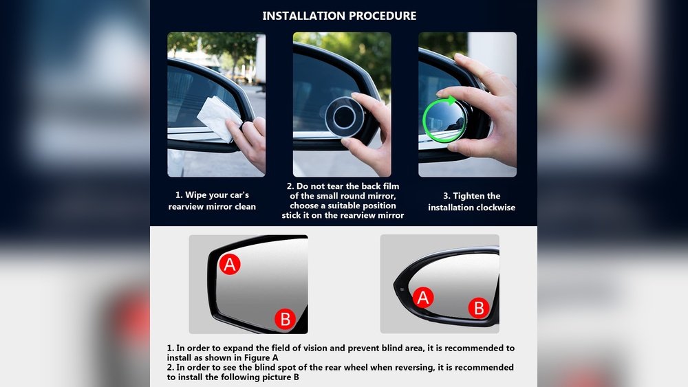 where to place blind spot mirrors proper placement