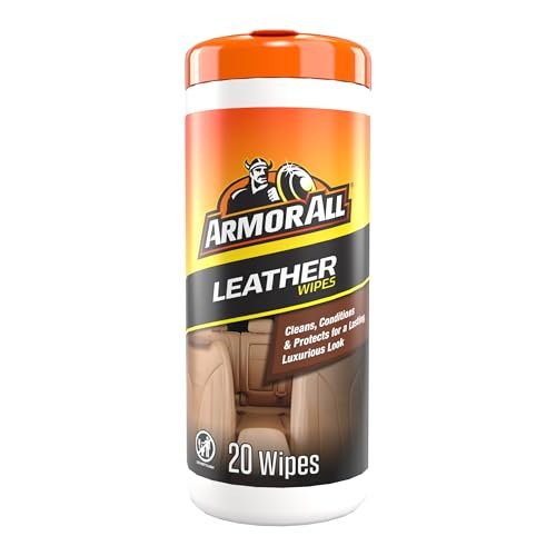 Armor All Interior Cleaner Car Leather Wipes by , For Cleaning Cars, Trucks and Motorcycles, 20 Count